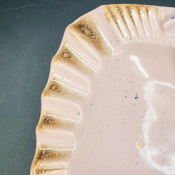 Beauceware Ceramic Ashtray #688 Pink Rust Spatter Glaze Oversized Console Bowl - Picture 5 of 14